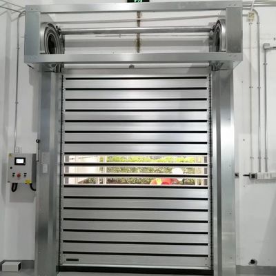 産業用外装 内装 隔離 ロールアップ セキュリティ ドア グレー ホワイト レンガ ベース